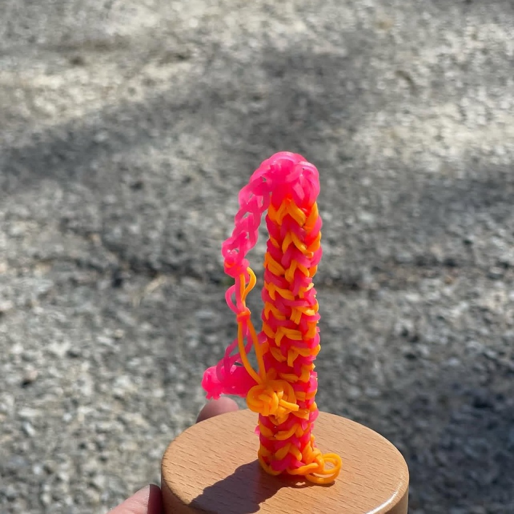 Pink and Orange Braided Bracelet